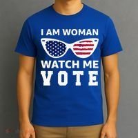 I Am Woman Watch Me Vote T-Shirt thumb 3