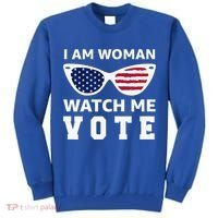 I Am Woman Watch Me Vote Tall Sweatshirt thumb 0