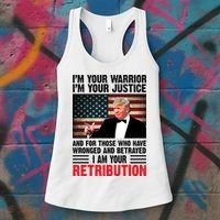 I Am Your Retribution Pro Donald Trump Usa Women's Tank Top thumb 3