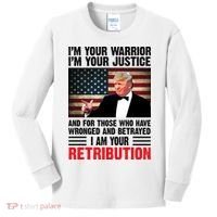 I Am Your Retribution Pro Donald Trump Usa Kids Long Sleeve Shirt thumb 0