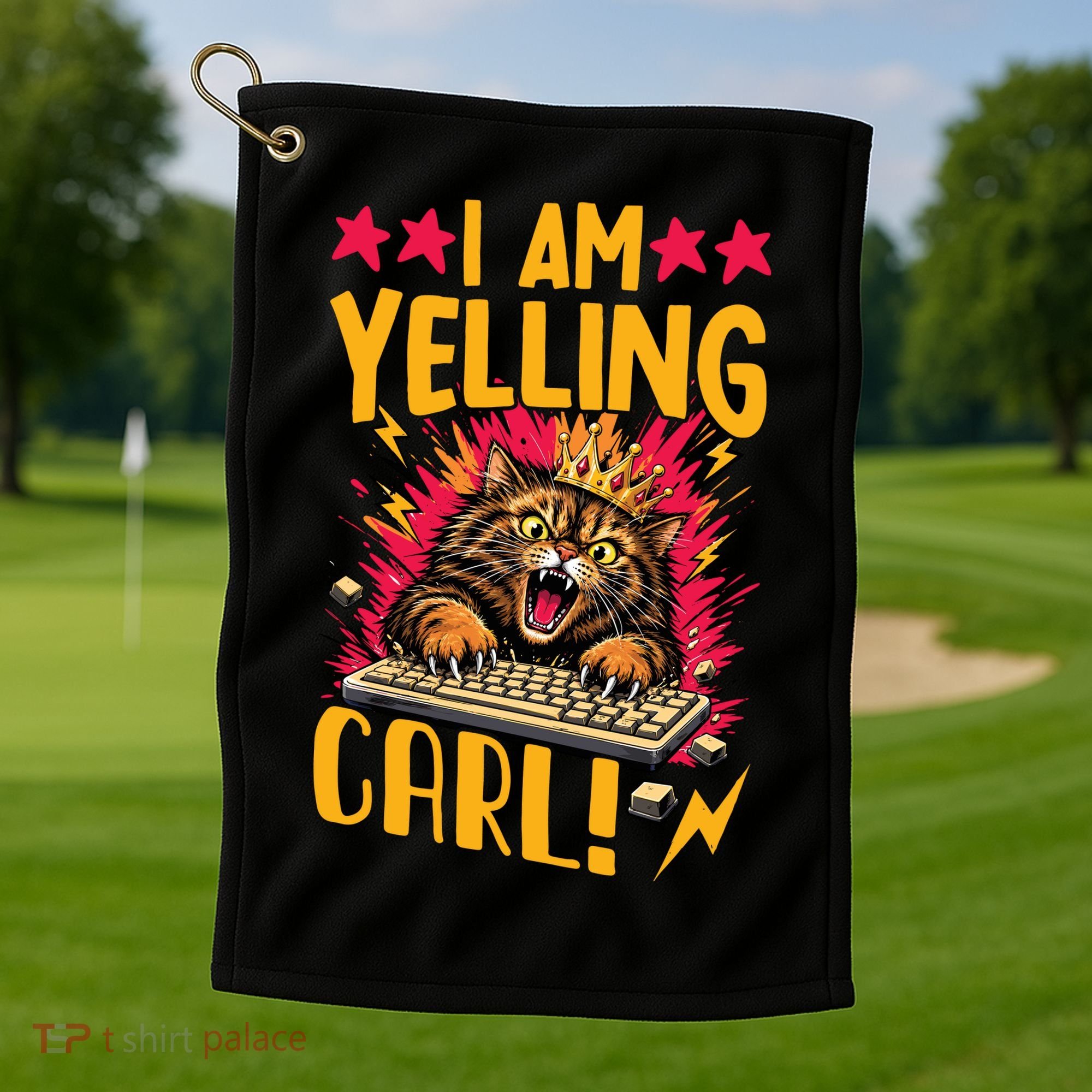 I Am Yelling Carl Golf Towel