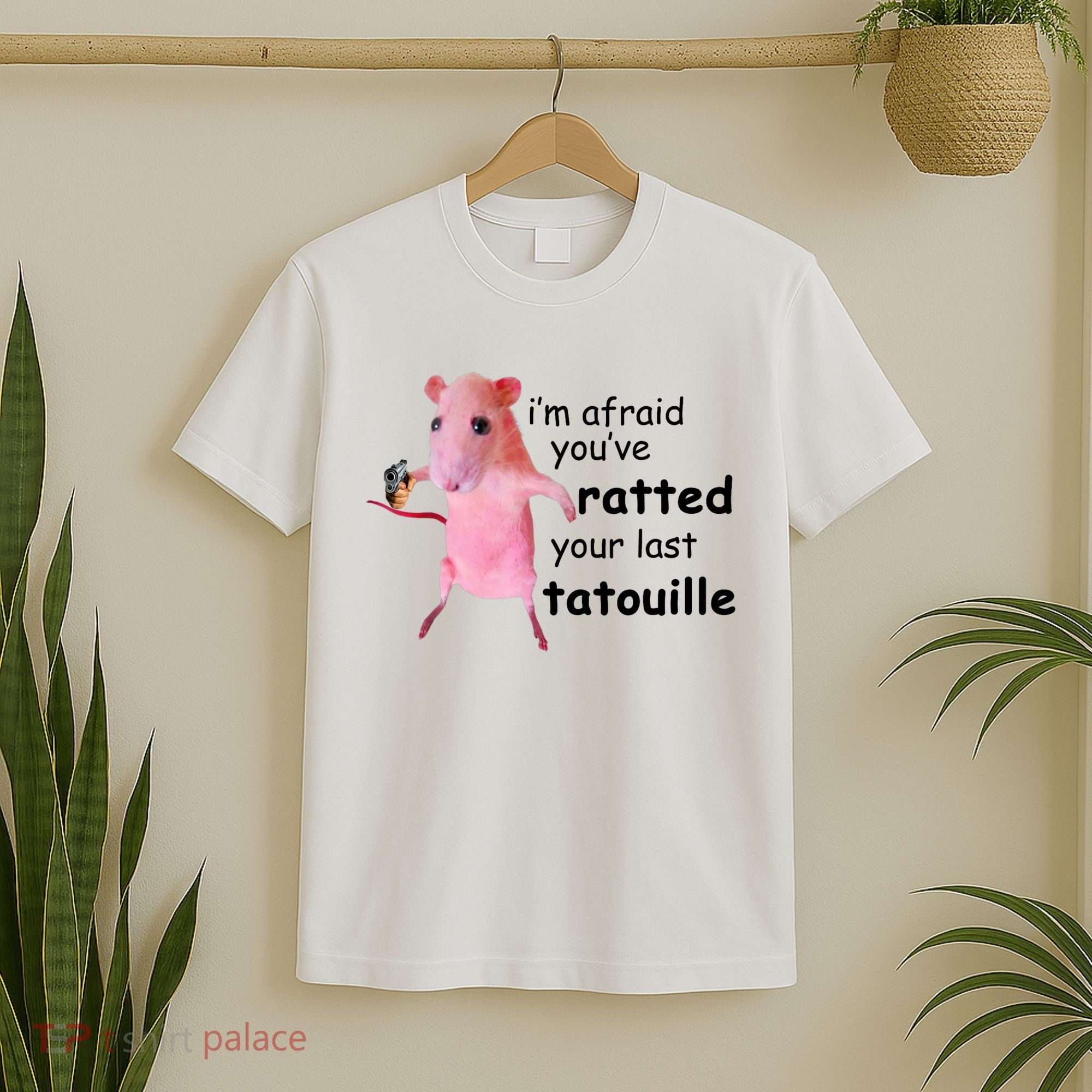 Im Afraid Youve Ratted Your Last Tatouille Funny Pink Rat T-Shirt