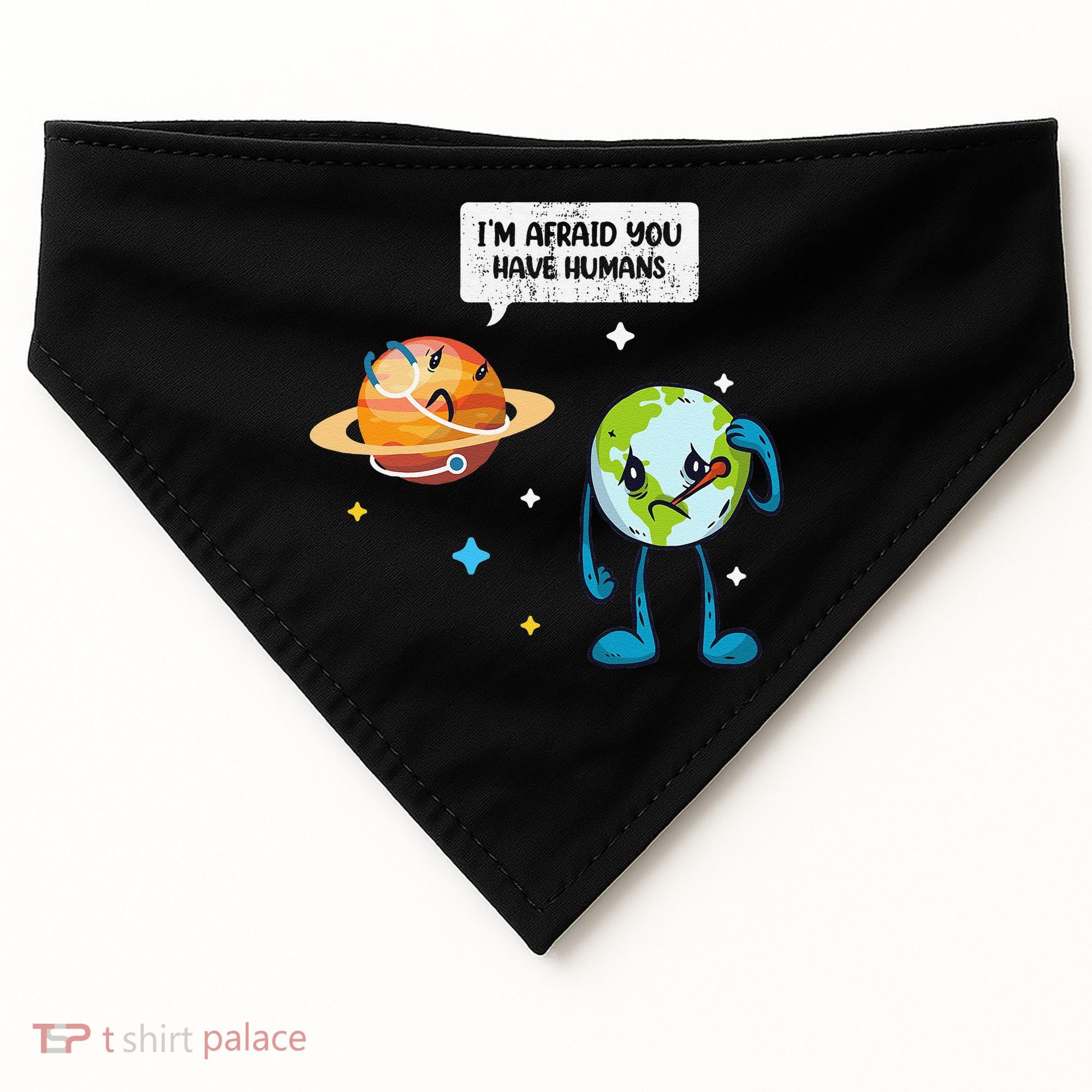 I'm Afraid You Have Humans Earth Day Climate Change USA-Made Doggie Bandana
