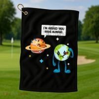 I'm Afraid You Have Humans Earth Day Climate Change Golf Towel thumb 1