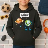 I'm Afraid You Have Humans Earth Day Climate Change Kids Hoodie thumb 2
