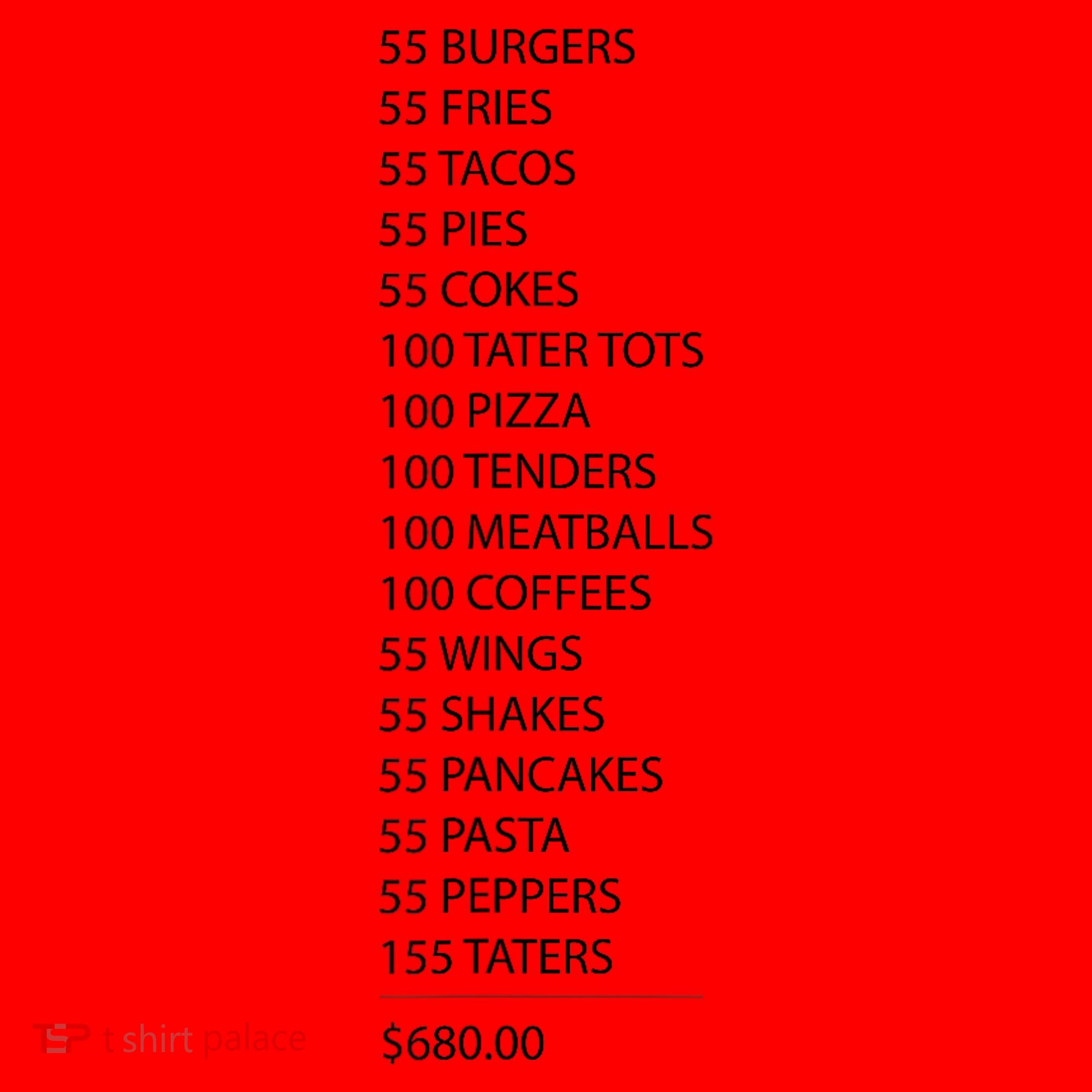 ITYSL Burgers 55 Fries I Think You Should Leave Santa Hat