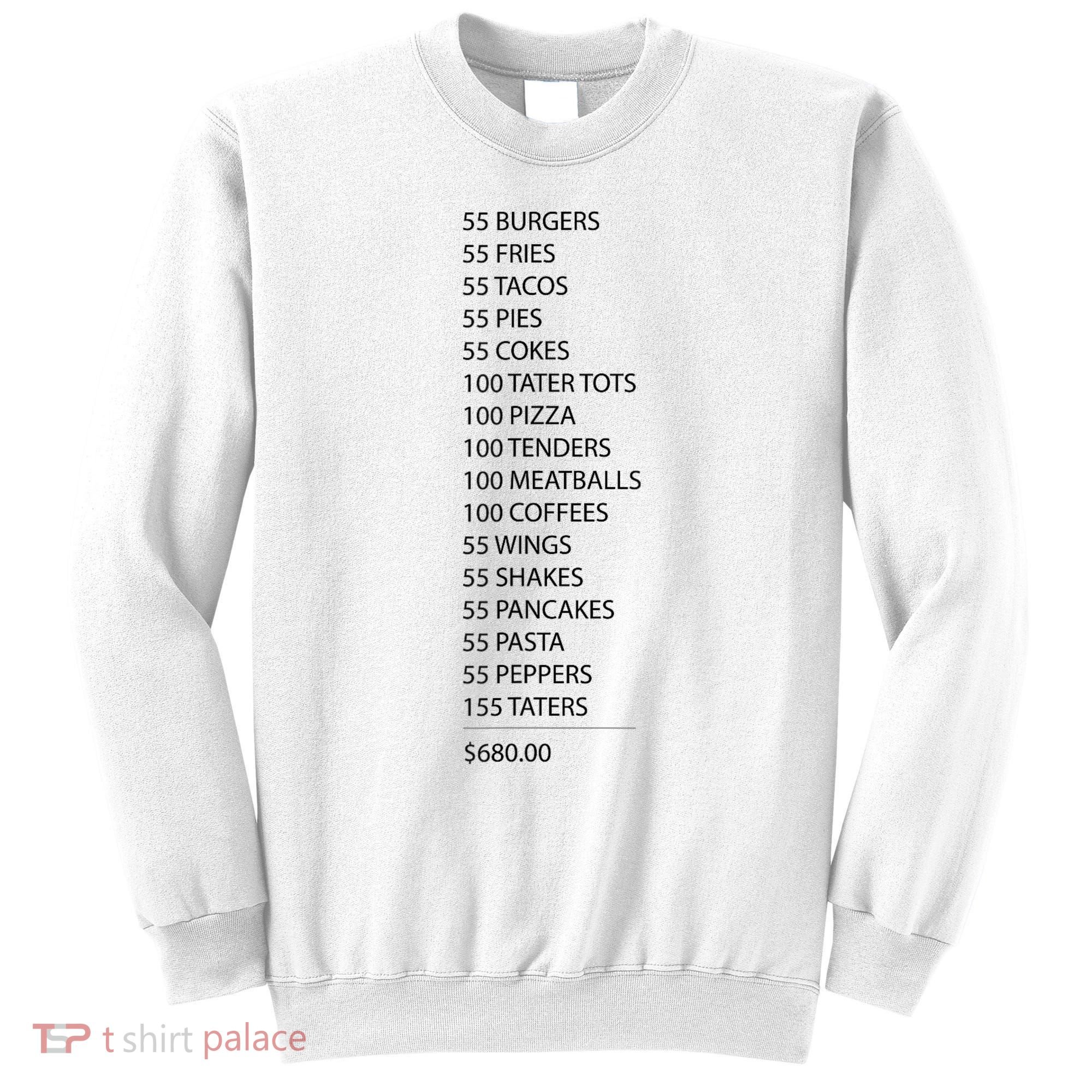 ITYSL Burgers 55 Fries I Think You Should Leave Sweatshirt