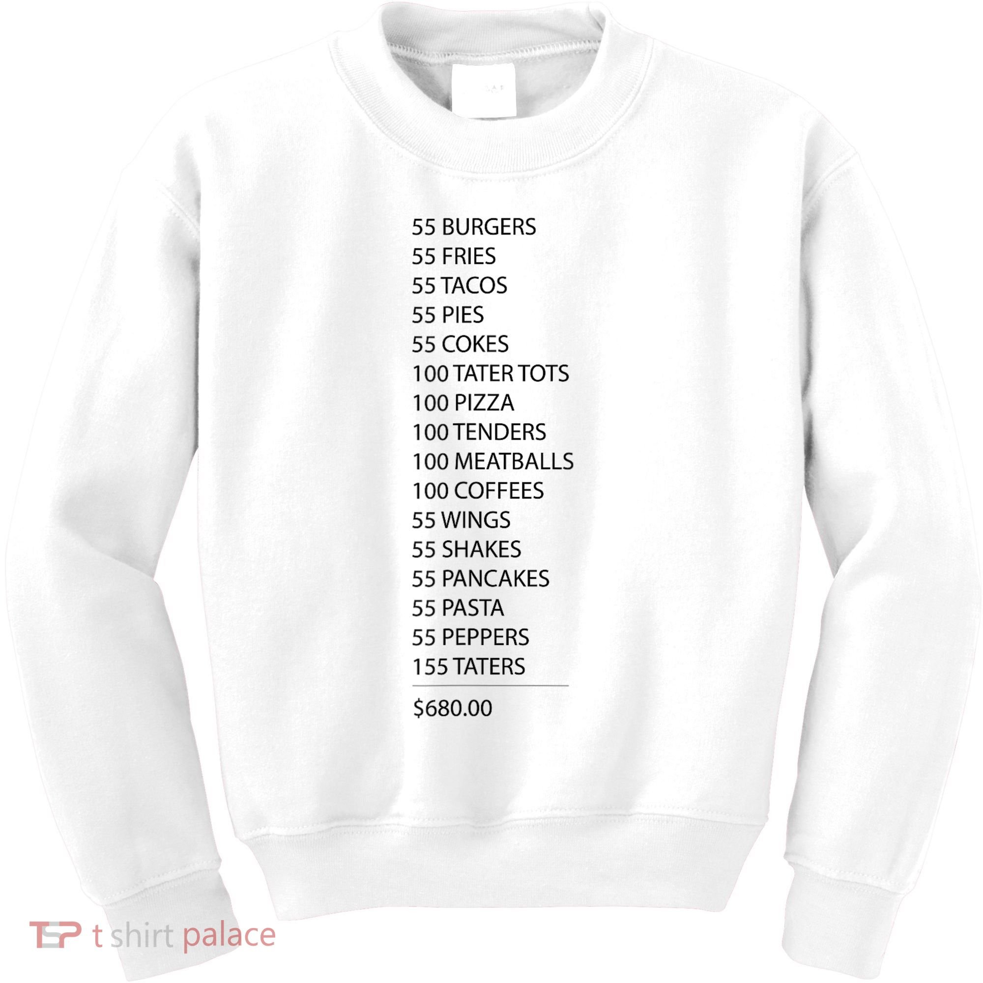 ITYSL Burgers 55 Fries I Think You Should Leave Kids Sweatshirt