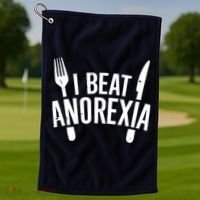 I Beat Anorexia Golf Towel thumb 1