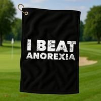 I Beat Anorexia Awareness Golf Towel thumb 1
