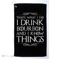I Bourbon And I Know Things Cute Gift Golf Towel thumb 0