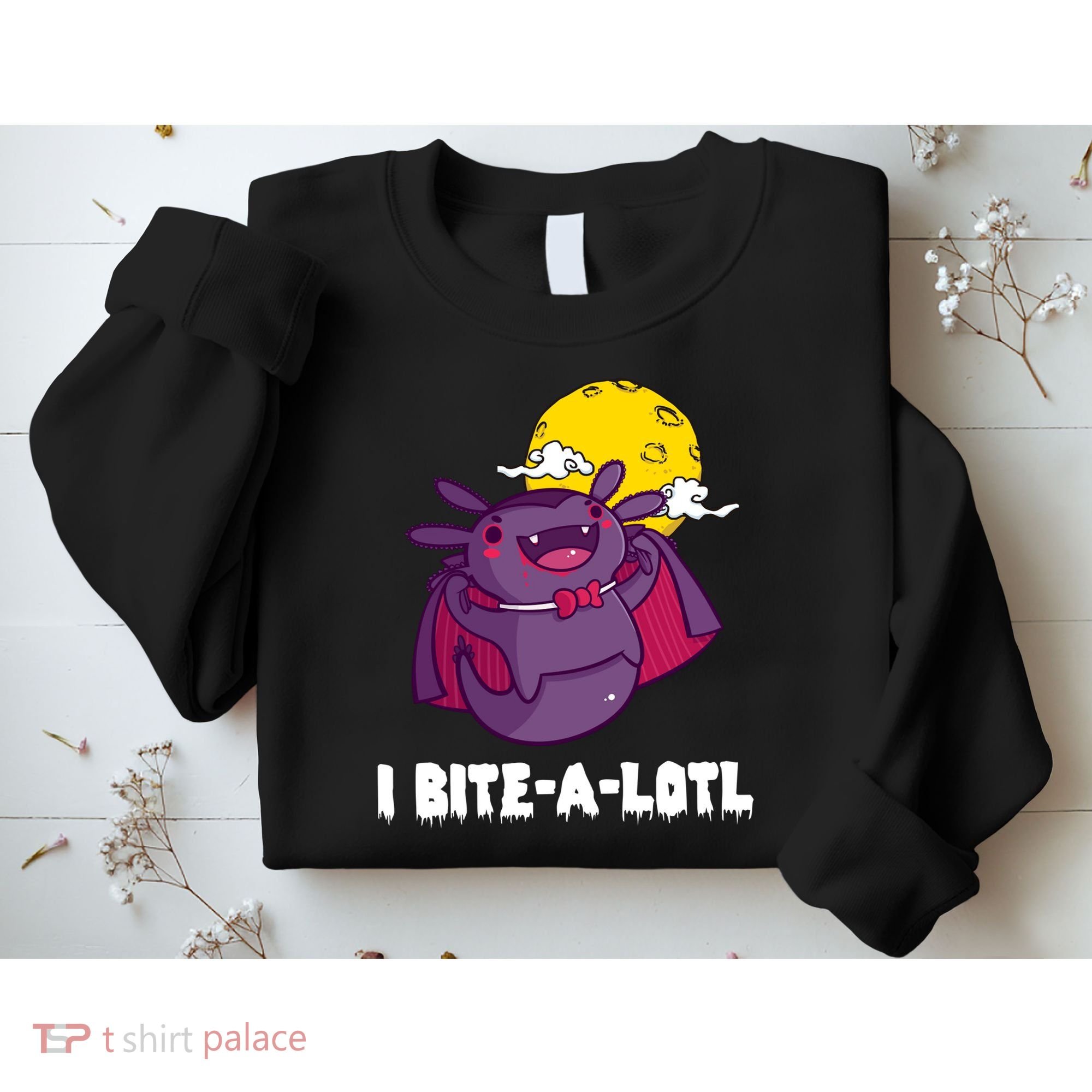 I Bite A Lot Axolotl Funny Halloween Vampire Sweatshirt