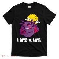 I Bite A Lot Axolotl Funny Halloween Vampire T-Shirt thumb 0