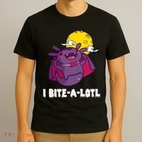 I Bite A Lot Axolotl Funny Halloween Vampire T-Shirt thumb 3