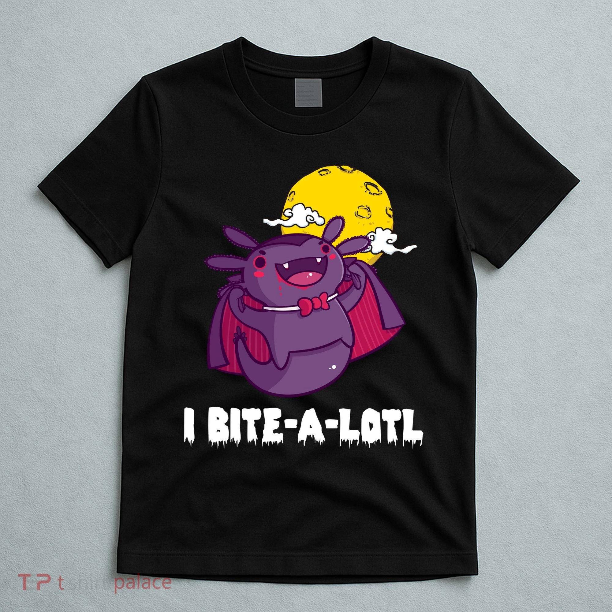 I Bite A Lot Axolotl Funny Halloween Vampire T-Shirt