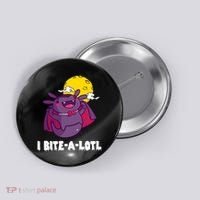 I Bite A Lot Axolotl Funny Halloween Vampire Button thumb 0