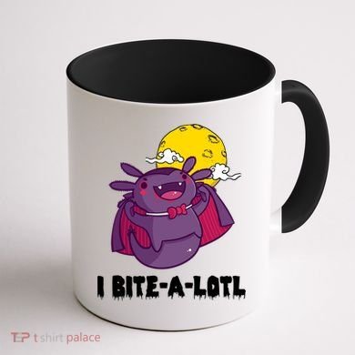 I Bite A Lot Axolotl Funny Halloween Vampire Coffee Mug back