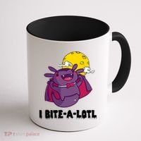 I Bite A Lot Axolotl Funny Halloween Vampire Coffee Mug thumb 1