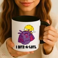 I Bite A Lot Axolotl Funny Halloween Vampire Coffee Mug thumb 3