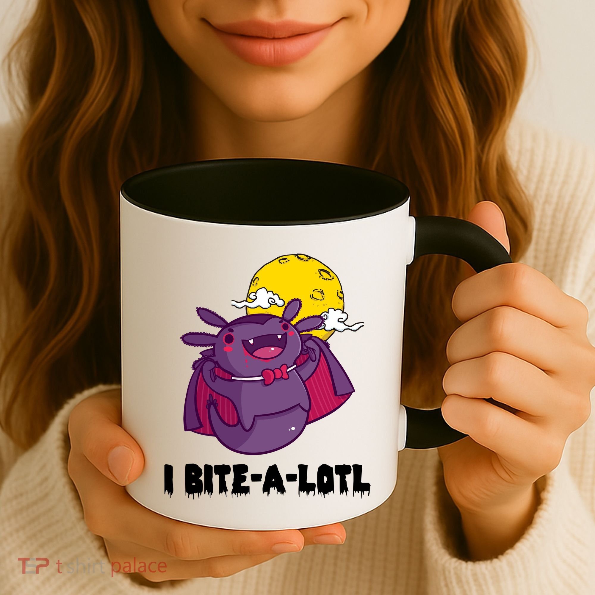 I Bite A Lot Axolotl Funny Halloween Vampire Coffee Mug