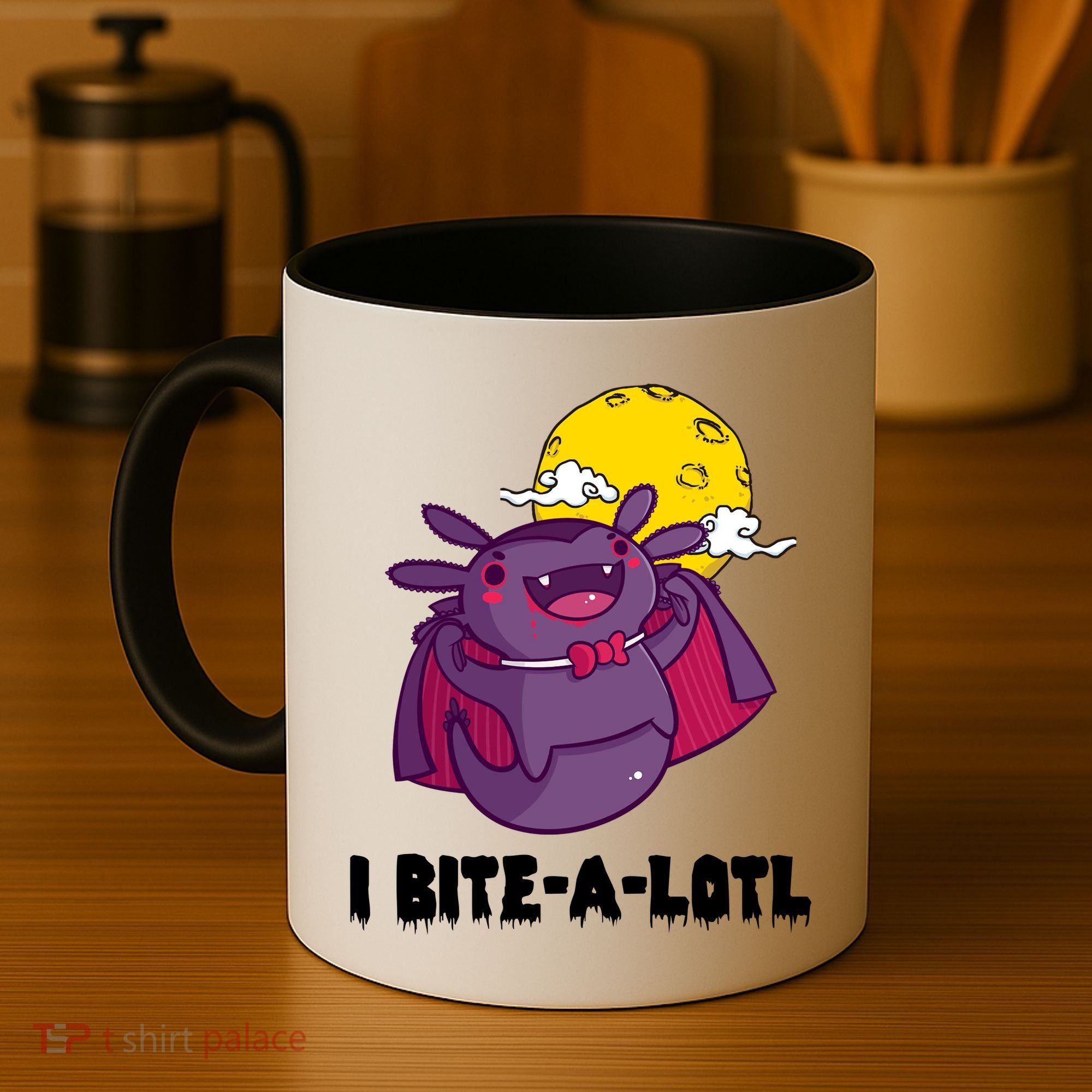 I Bite A Lot Axolotl Funny Halloween Vampire Coffee Mug