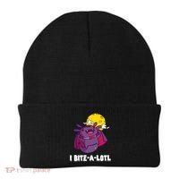 I Bite A Lot Axolotl Funny Halloween Vampire Beanie thumb 0