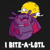 I Bite A Lot Axolotl Funny Halloween Vampire Women's Hoodie thumb 2