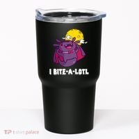 I Bite A Lot Axolotl Funny Halloween Vampire Tumbler thumb 0