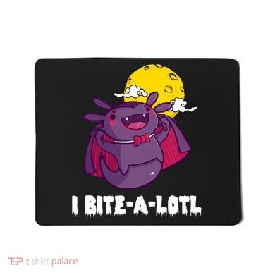 I Bite A Lot Axolotl Funny Halloween Vampire Mousepad