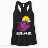 I Bite A Lot Axolotl Funny Halloween Vampire Women's Tank Top thumb 0