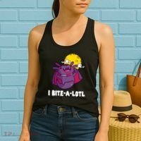 I Bite A Lot Axolotl Funny Halloween Vampire Women's Tank Top thumb 2
