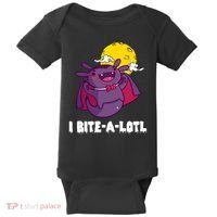 I Bite A Lot Axolotl Funny Halloween Vampire Baby Bodysuit thumb 0