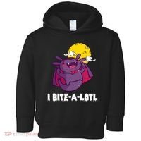I Bite A Lot Axolotl Funny Halloween Vampire Toddler Hoodie thumb 0