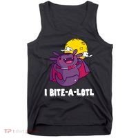 I Bite A Lot Axolotl Funny Halloween Vampire Tank Top thumb 0