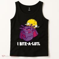 I Bite A Lot Axolotl Funny Halloween Vampire Tank Top thumb 2