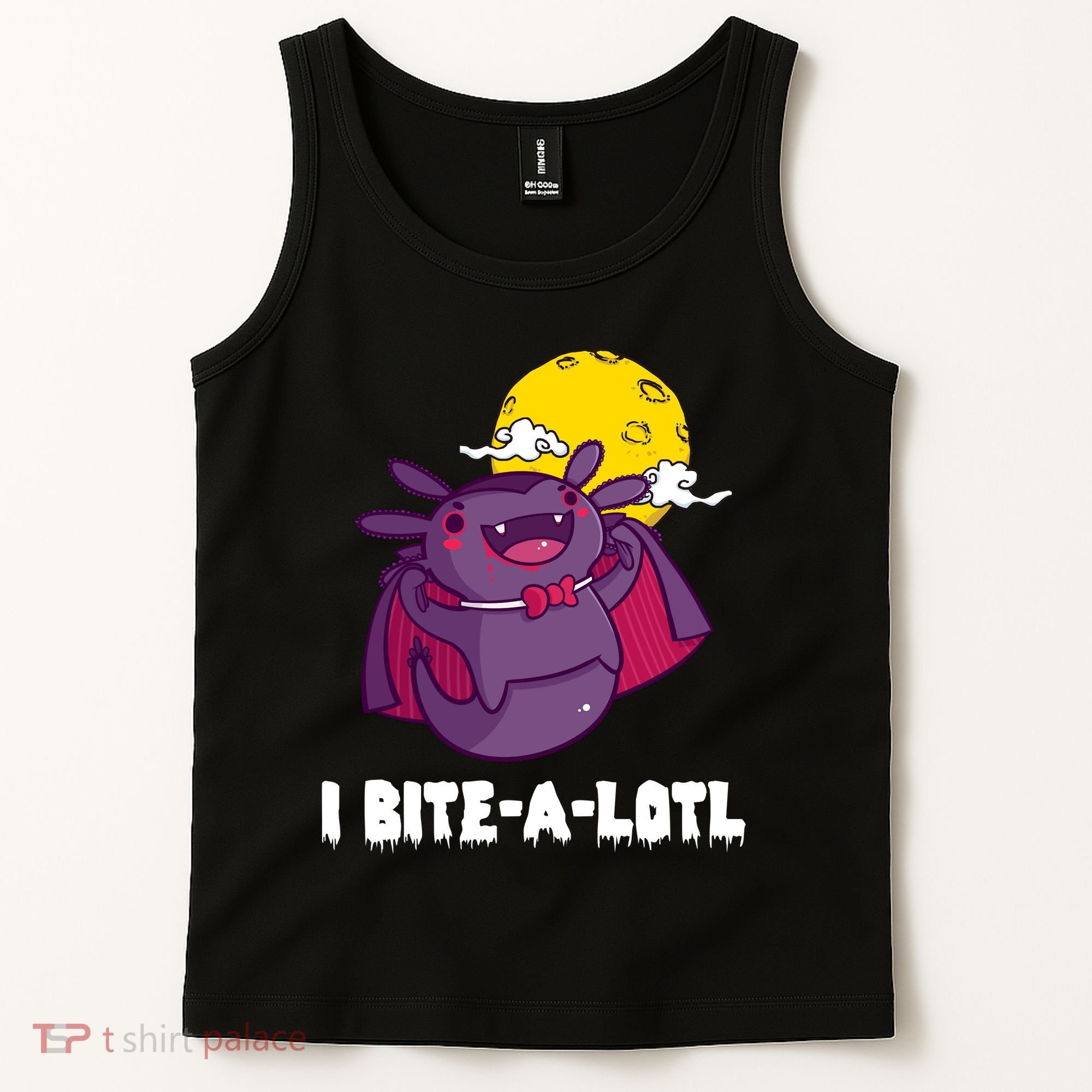 I Bite A Lot Axolotl Funny Halloween Vampire Tank Top