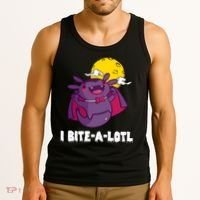 I Bite A Lot Axolotl Funny Halloween Vampire Tank Top thumb 3