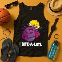 I Bite A Lot Axolotl Funny Halloween Vampire Tank Top thumb 4