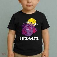I Bite A Lot Axolotl Funny Halloween Vampire Toddler T-Shirt thumb 2