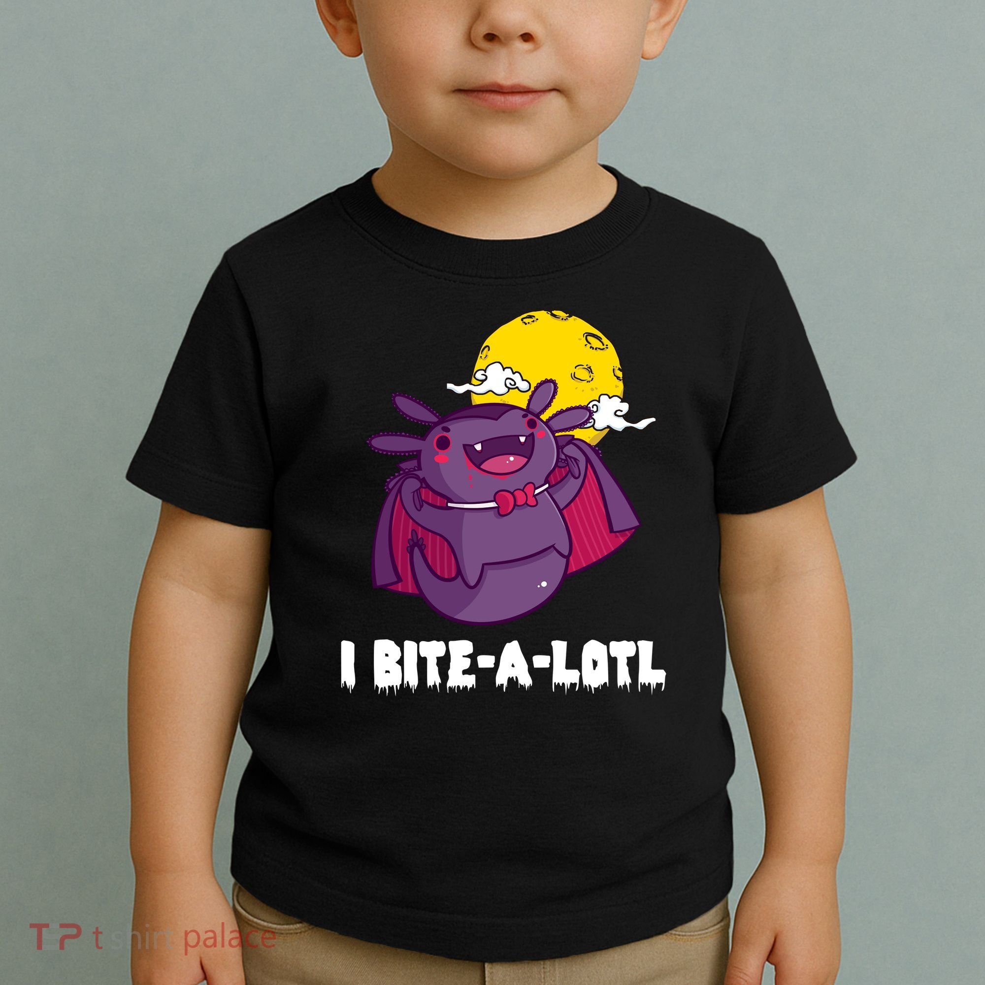 I Bite A Lot Axolotl Funny Halloween Vampire Toddler T-Shirt