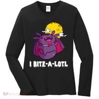 I Bite A Lot Axolotl Funny Halloween Vampire Women's Long Sleeve Shirt thumb 0