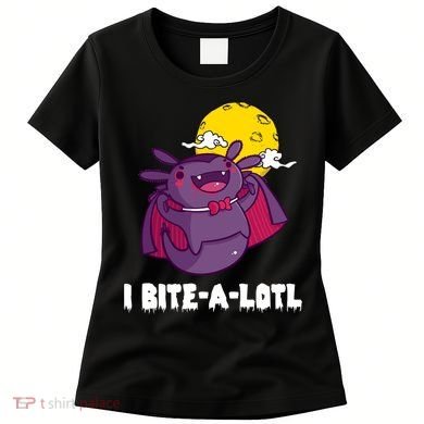 I Bite A Lot Axolotl Funny Halloween Vampire Women's T-Shirt