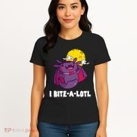 I Bite A Lot Axolotl Funny Halloween Vampire Women's T-Shirt thumb 4