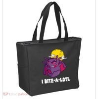 I Bite A Lot Axolotl Funny Halloween Vampire Tote Bag thumb 2