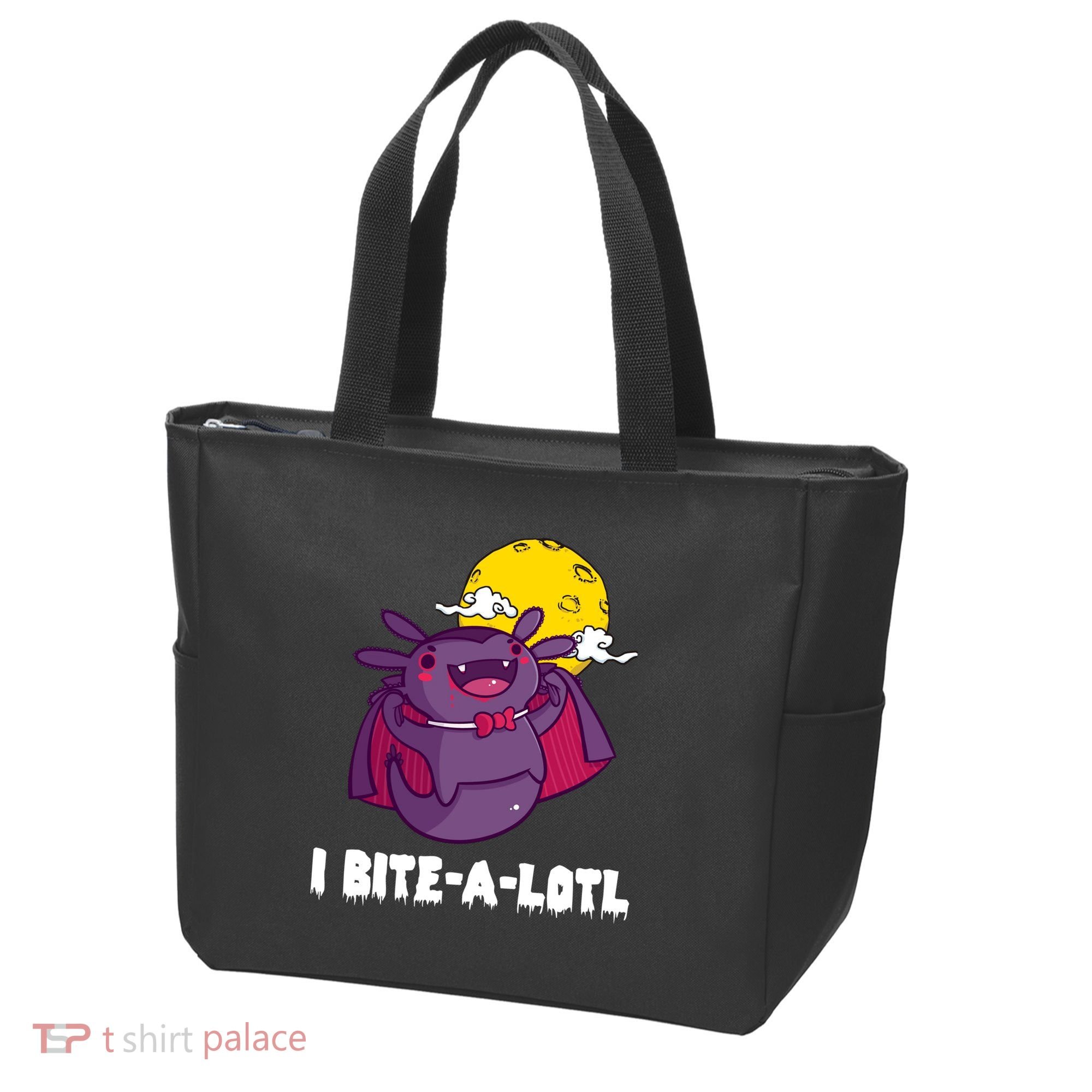 I Bite A Lot Axolotl Funny Halloween Vampire Tote Bag