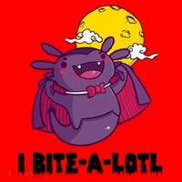 I Bite A Lot Axolotl Funny Halloween Vampire Santa Hat thumb 1