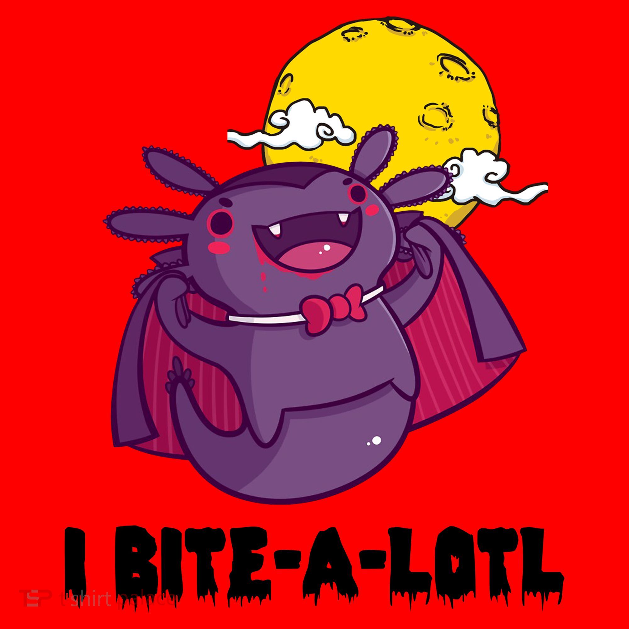 I Bite A Lot Axolotl Funny Halloween Vampire Santa Hat