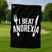 I Beat Anorexia Golf Towel thumb 1