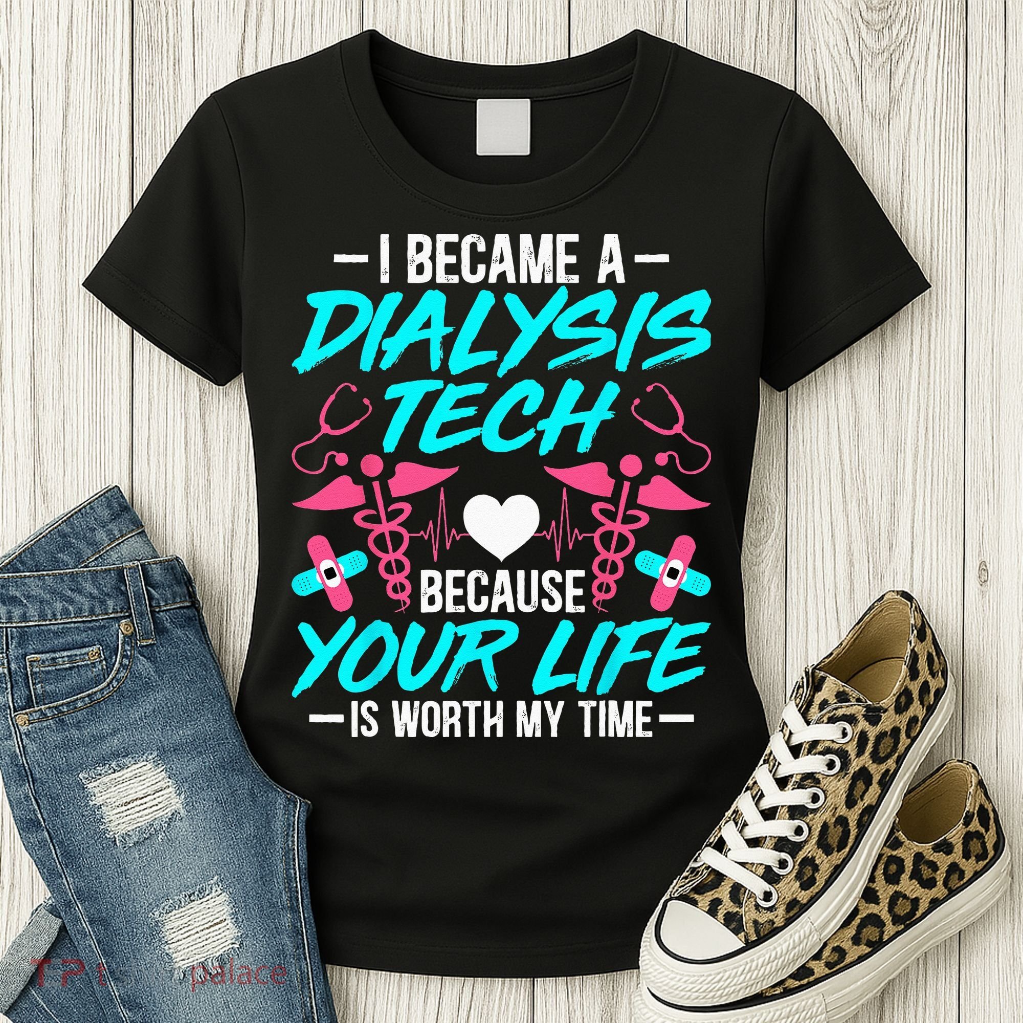 I Became A Dialysis Technician Hemodialysis Nephrology Tech Women's T-Shirt