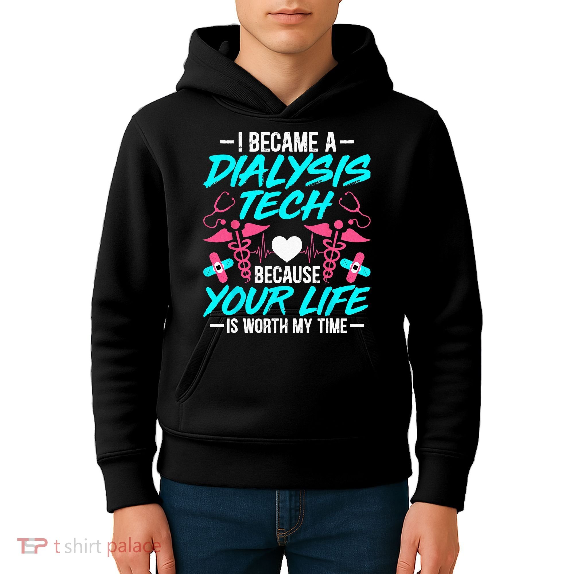 I Became A Dialysis Technician Hemodialysis Nephrology Tech Kids Hoodie